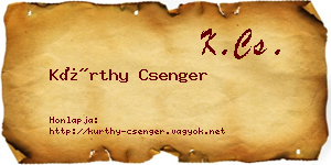 Kürthy Csenger névjegykártya